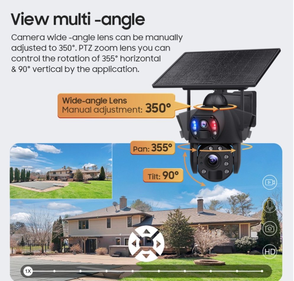 Wi-Fi 20× Zoom Solar Duel Lens PTZ Camera (With memory card) - Image 6