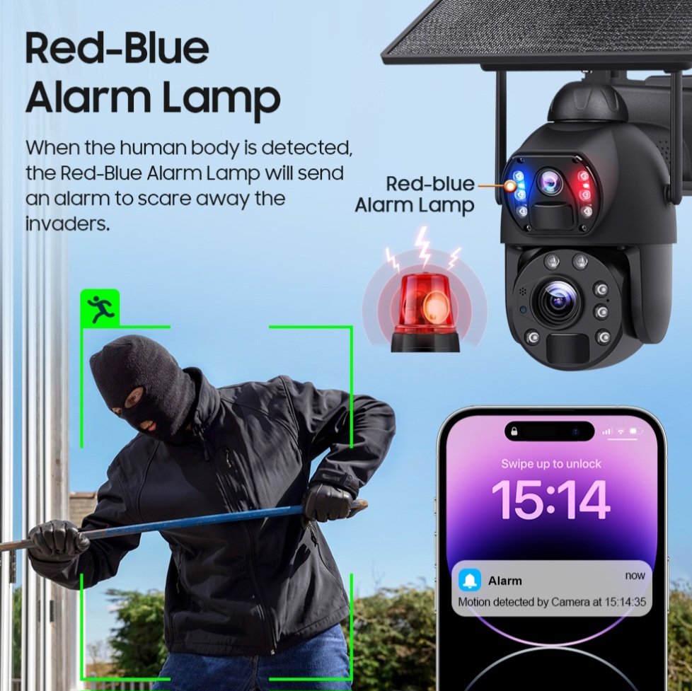Wi-Fi 20× Zoom Solar Duel Lens PTZ Camera (With memory card) - Image 9