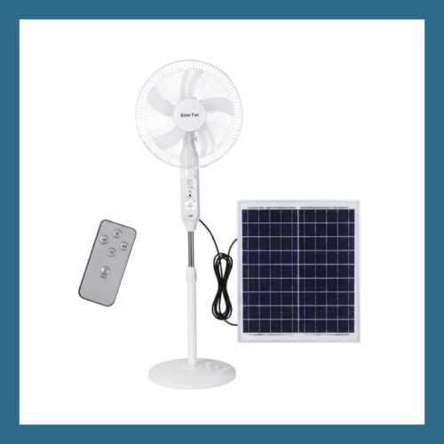 Solar-Powered Multi-Gear Fan with LED Light