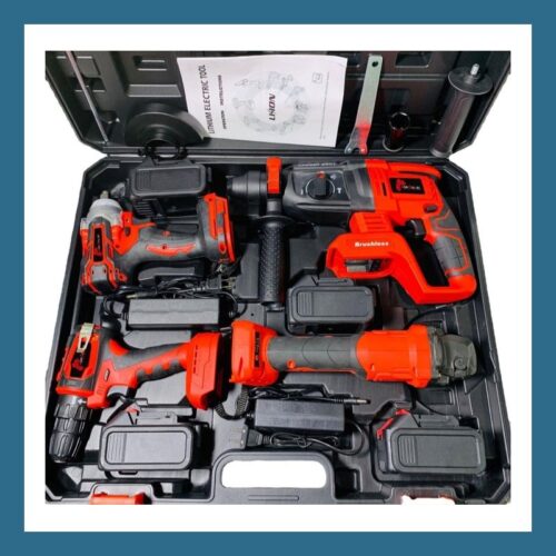 Heavy-Duty 4-Piece Power Tool Combo Kit with 4AH Battery Power